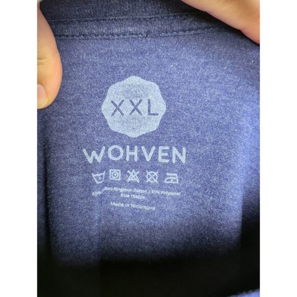 WOHVEN Purple Graphic T-Shirt Cotton Blend Short Sleeve April 2018 Men's XXL - Picture 5 of 5